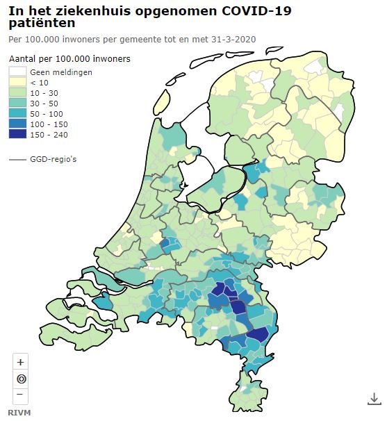 Koronawirus w NL: 12.595 zakażeń, 1039 zgonów, możliwe zaostrzenie środków! 11 12595mapka