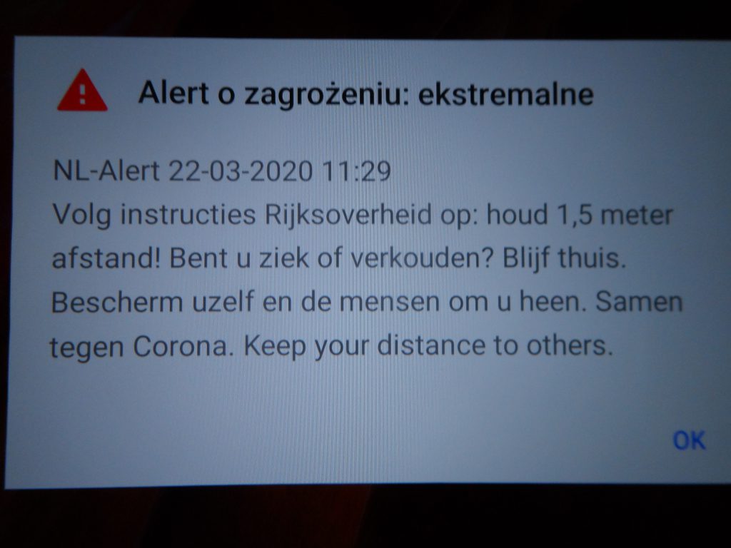 Koronawirus w Holandii: Rząd wysyła do mieszkańców kraju 'NL-Alert'! 10 SAM 0301