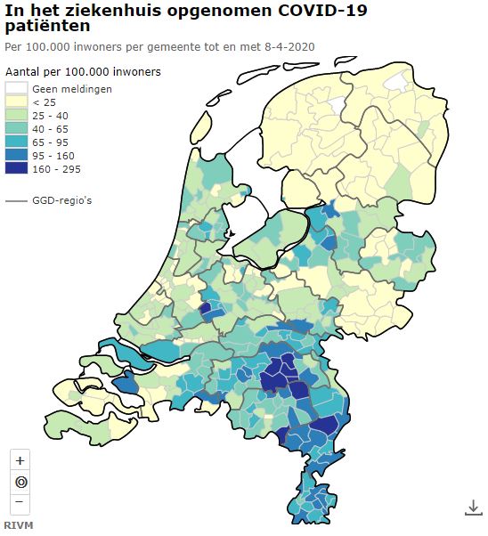 Koronawirus w NL: 20.549 zakażeń, 2248 zgonów, a w Nijmegen kawiarnia pełna gości! 11 20549mapka