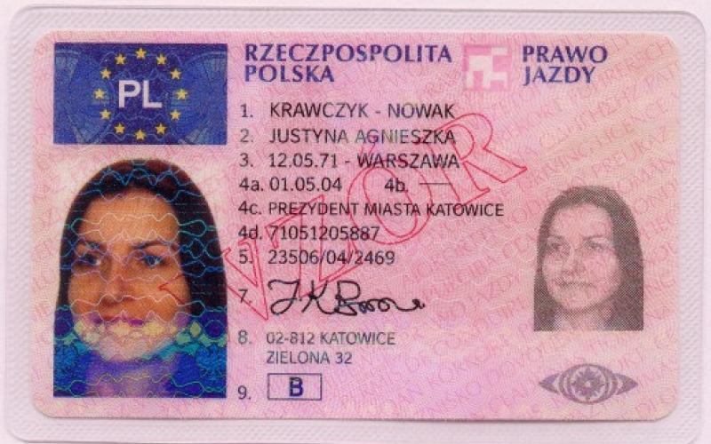 PL driving license front