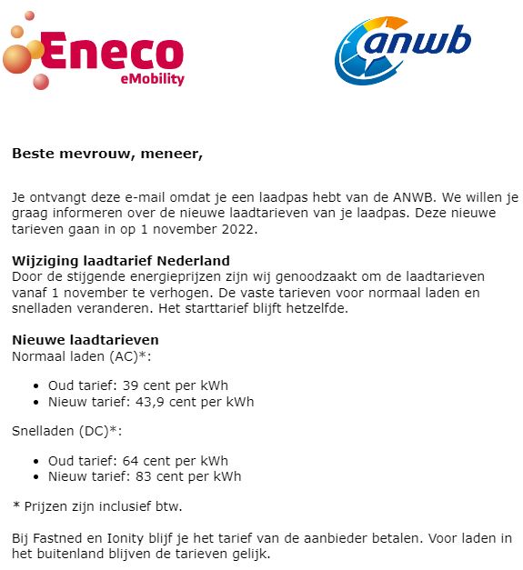 Dwie podwyżki w miesiąc! Ile dzisiaj kosztuje "tankowanie" elektryka w Holandii? 11 eneco1