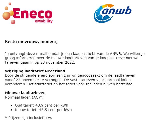 Dwie podwyżki w miesiąc! Ile dzisiaj kosztuje "tankowanie" elektryka w Holandii? 9 eneco2
