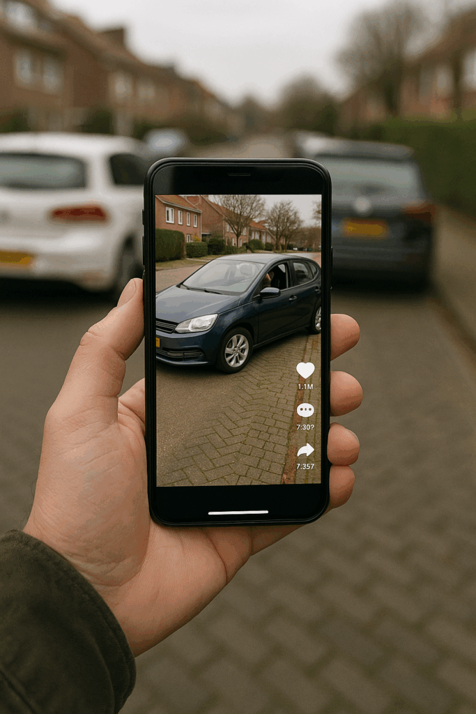 A digital photograph captures a first person persp