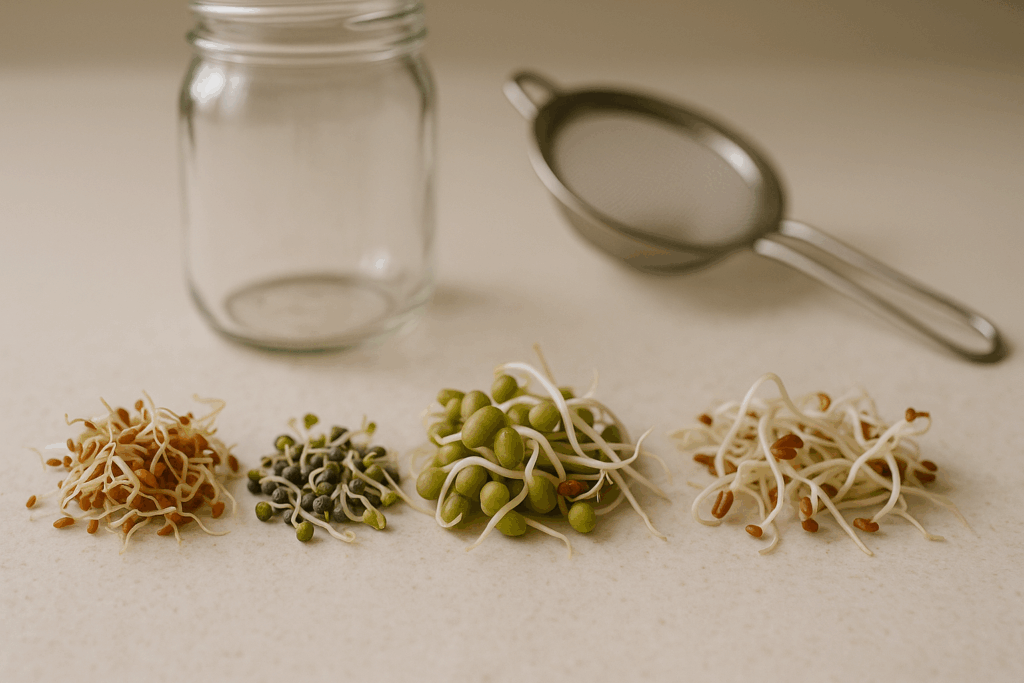 A digital photograph showcases young sprouted seed
