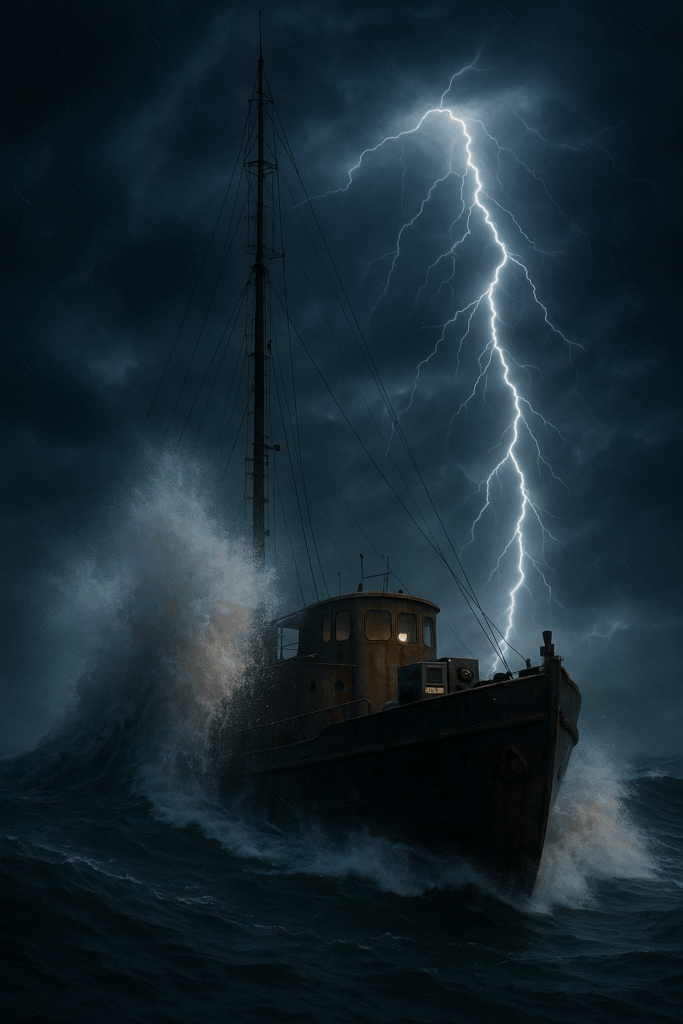 A photograph captures a rusted weather beaten rad