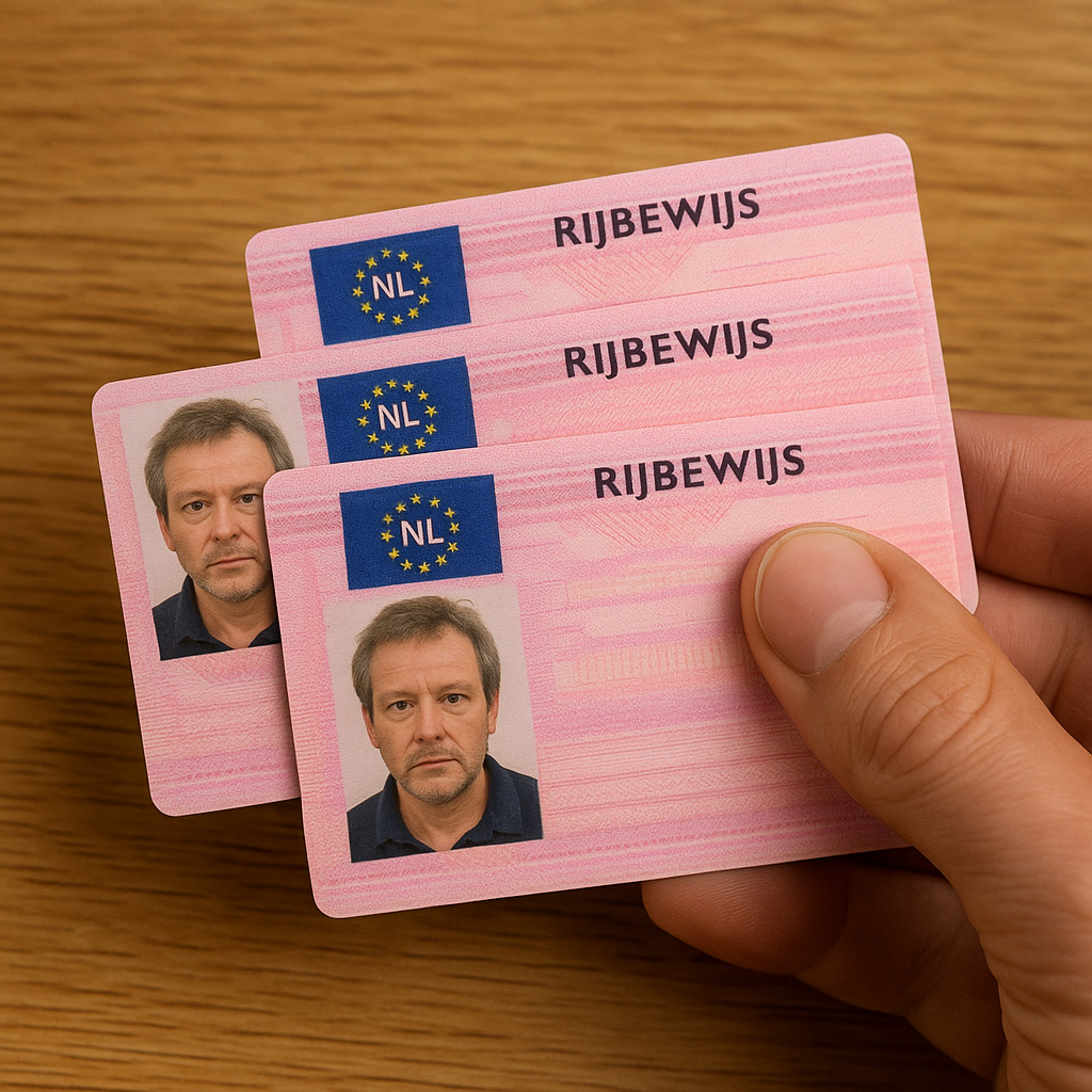 A photograph features three counterfeit Dutch driv