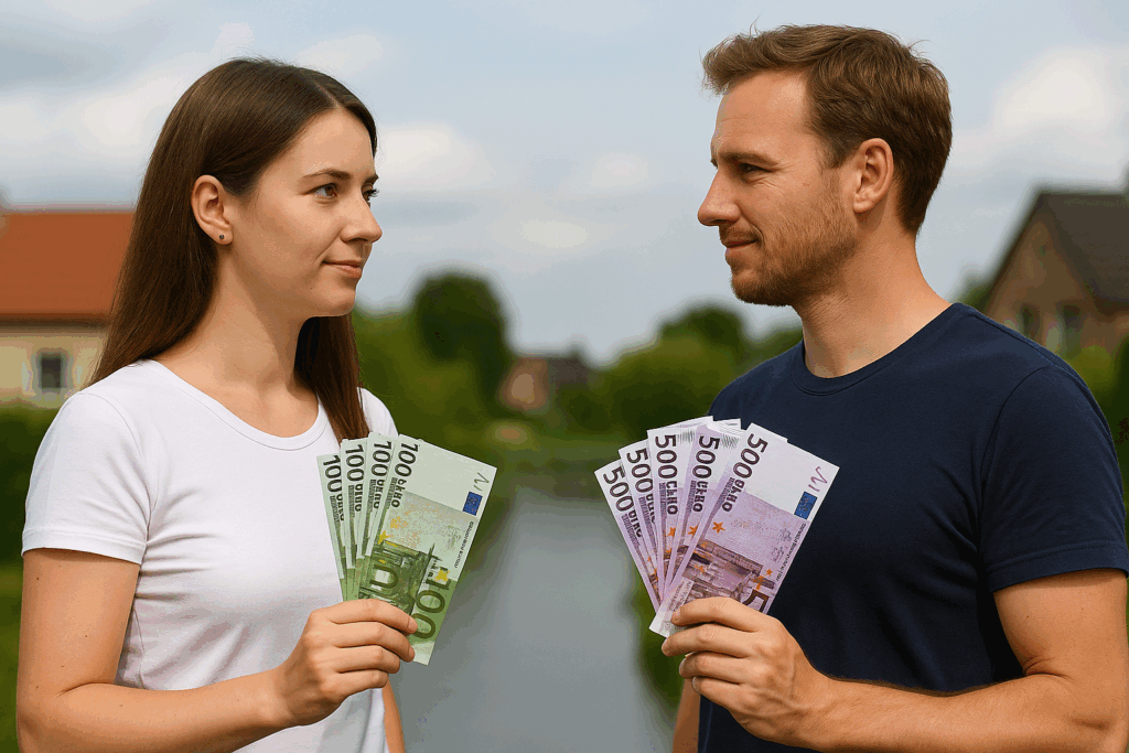 A photograph shows a Caucasian woman and a Caucasi