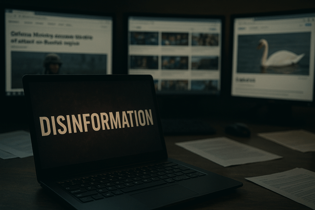 A digital photograph captures a disinformation wor