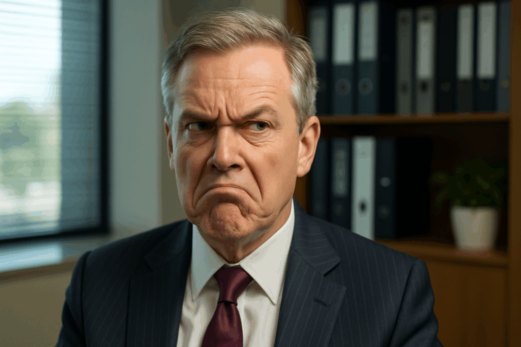 A photograph features a middle aged Caucasian man
